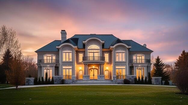 Home ai generative 3d modern luxury real estate house for sale and rent luxury property concept photo